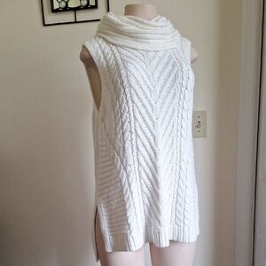 Elle White Cowl Neck Sweater Vest Size M